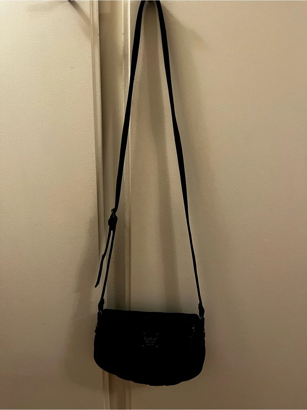 LuLu Sport New York Black Quilted Crossbody Bag